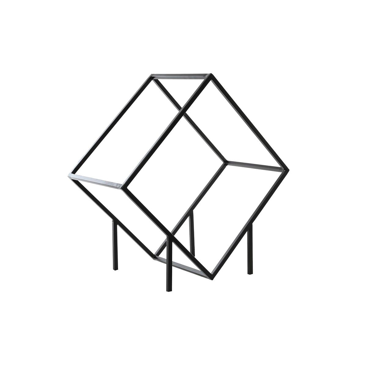 Kaminholzregal Brennholzregal Schwarz Kaminholz Ständer Feuerholz Stahl (57 x 30 x 58 cm)